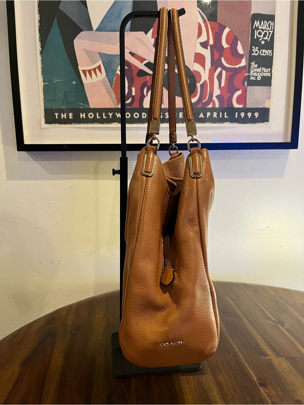 Coach Eddie Leather Hobo Bag in Cognac Brown - Picture 3 of 9
